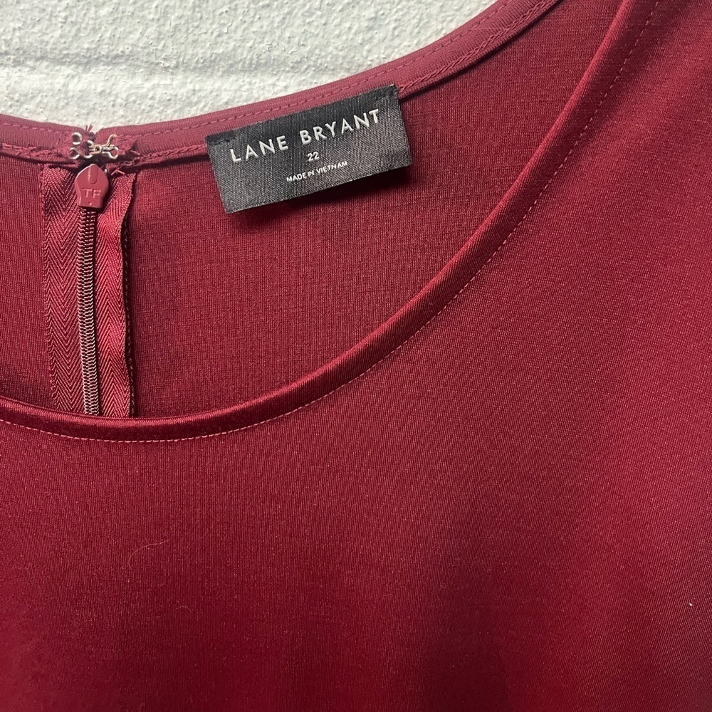 Lane Bryant Elegant Burgundy Dress - Picture 2 of 4